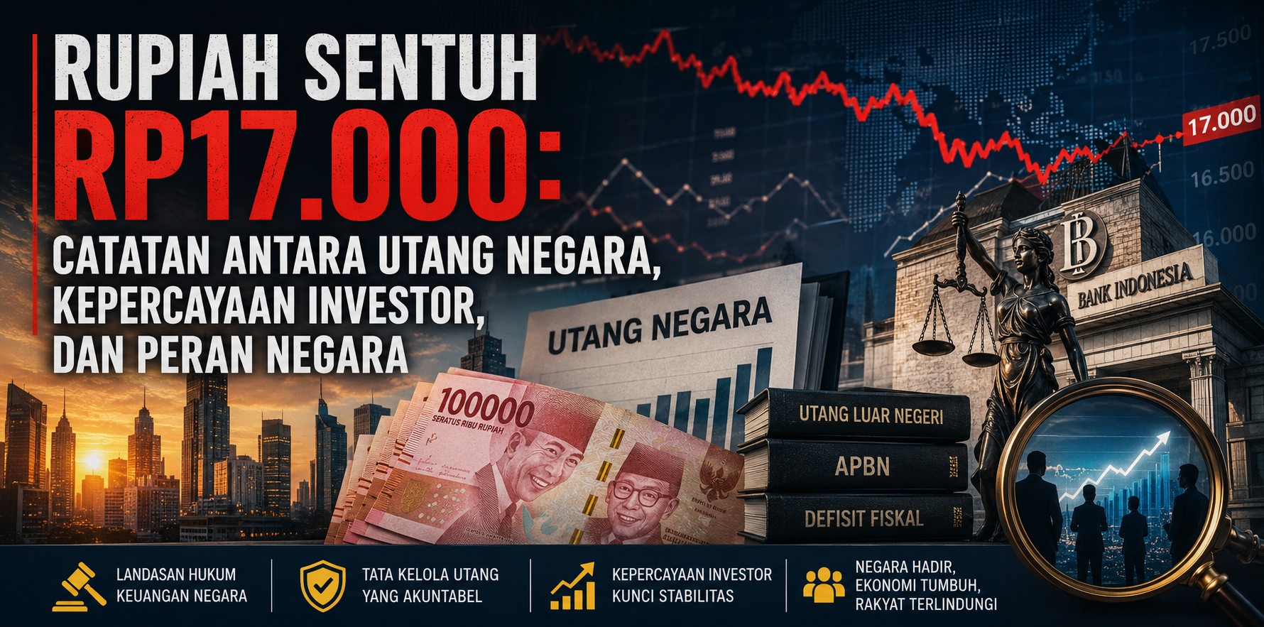 RUPIAH SENTUH RP17.000: CATATAN ANTARA UTANG NEGARA, KEPERCAYAAN INVESTOR, DAN PERAN NEGARA