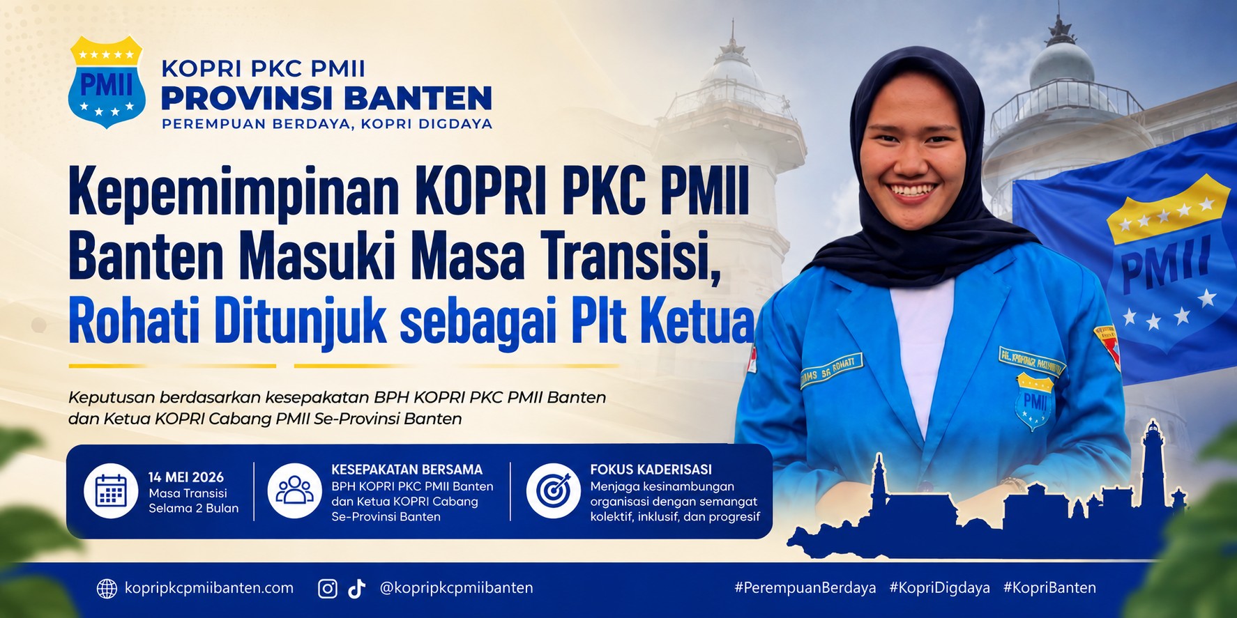 Kepemimpinan KOPRI PKC PMII Banten Masuki Masa Transisi, Rohati Ditunjuk sebagai Plt Ketua