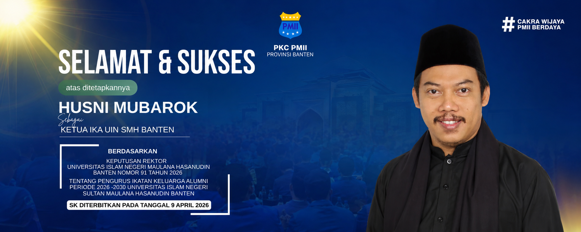 Husni Mubarok Resmi Ditetapkan Sebagai Ketua IKA UIN SMH Banten Periode 2026-2030